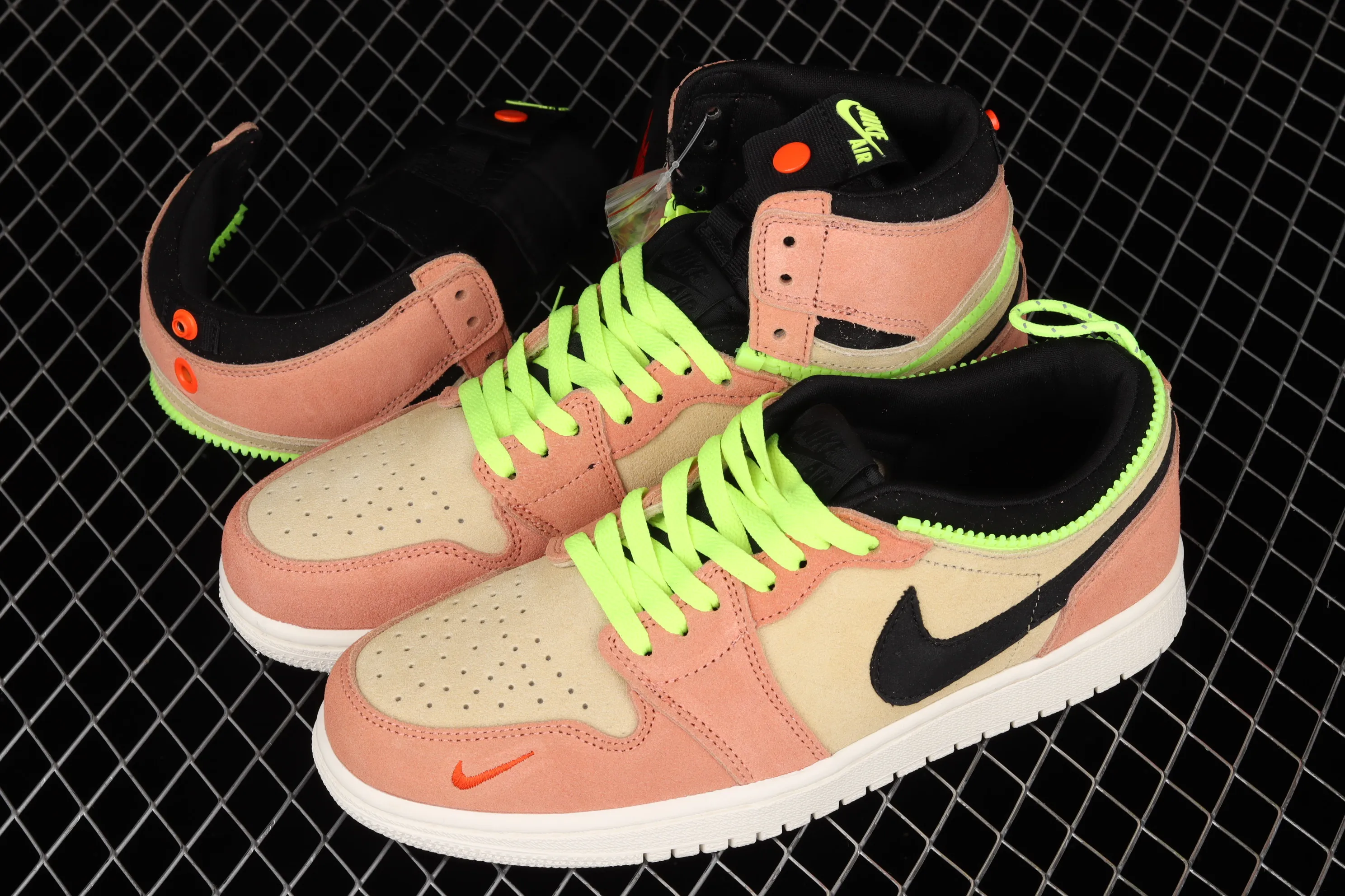 All categories Air Jordan Jordan series basketball shoes Air Jordan 1 High Z version Air Jordan 1 Switch "Orange" AJ1 Joe 1 orange zipper high-top cultural basketball shoes CW6576-800